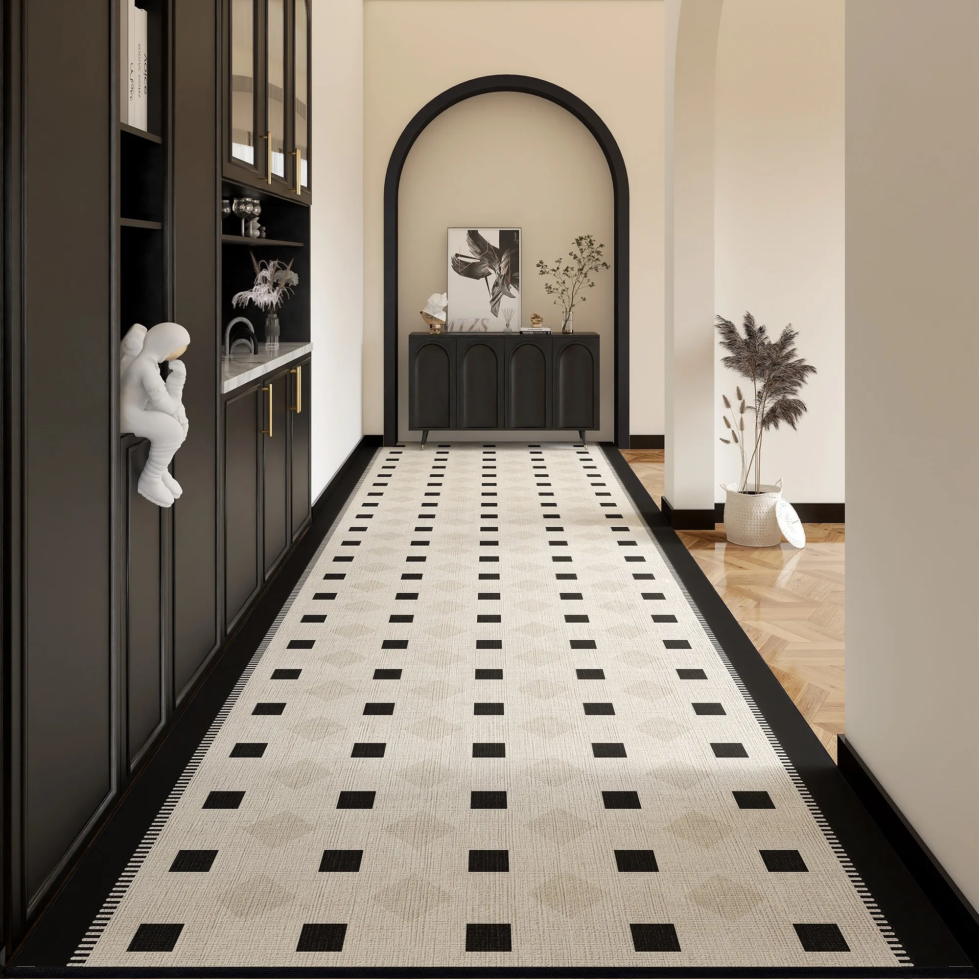 Hallway Floor Mat Home Corridor Entrance Door Mats Long Strip Non-slip Wear-resistant Carpet Modern High-end Style Big Size Rug