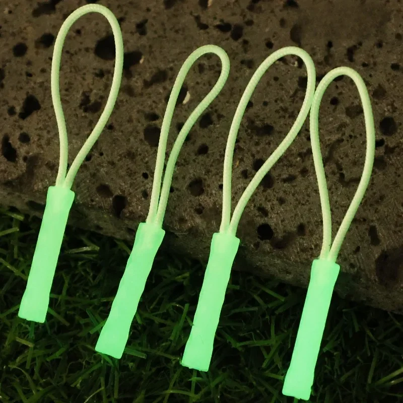 24-1pcs Luminous Zipper Travel Bag Zipper Anti-loss Anchor Rope Outdoor Tent Backpack Pull Ring  Rope Buckle Pendant Accessories