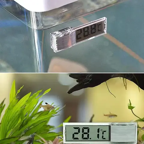Aquarium Thermometer LCD Digital Display Fish Tank Temperature Measurement Aquarium Thermometer with Battery