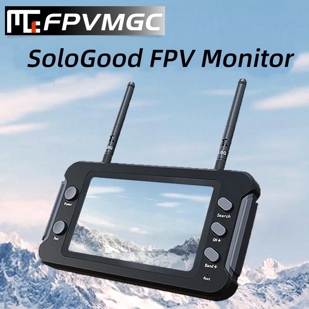 SoloGood 5.8G FPV Monitor with DVR 40CH 4.3 Inch LCD Display 16:9 NTSC/PAL Auto Search Video Recording RC FPV Multicopter