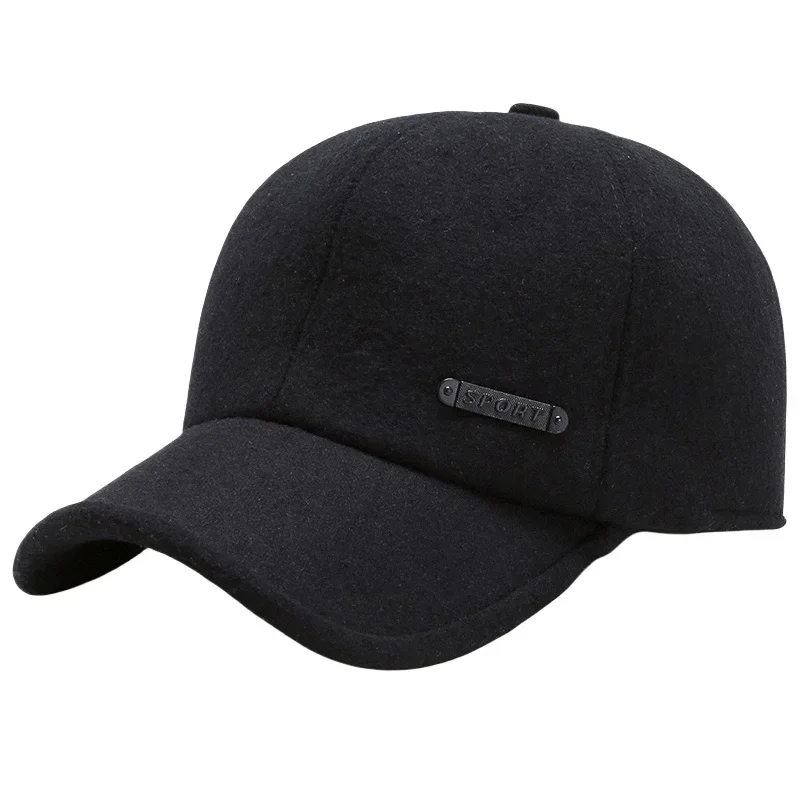 outdoor versatile leisure, middle-aged and elderly men's duck tongue thickened velvet ear protection baseball cap
