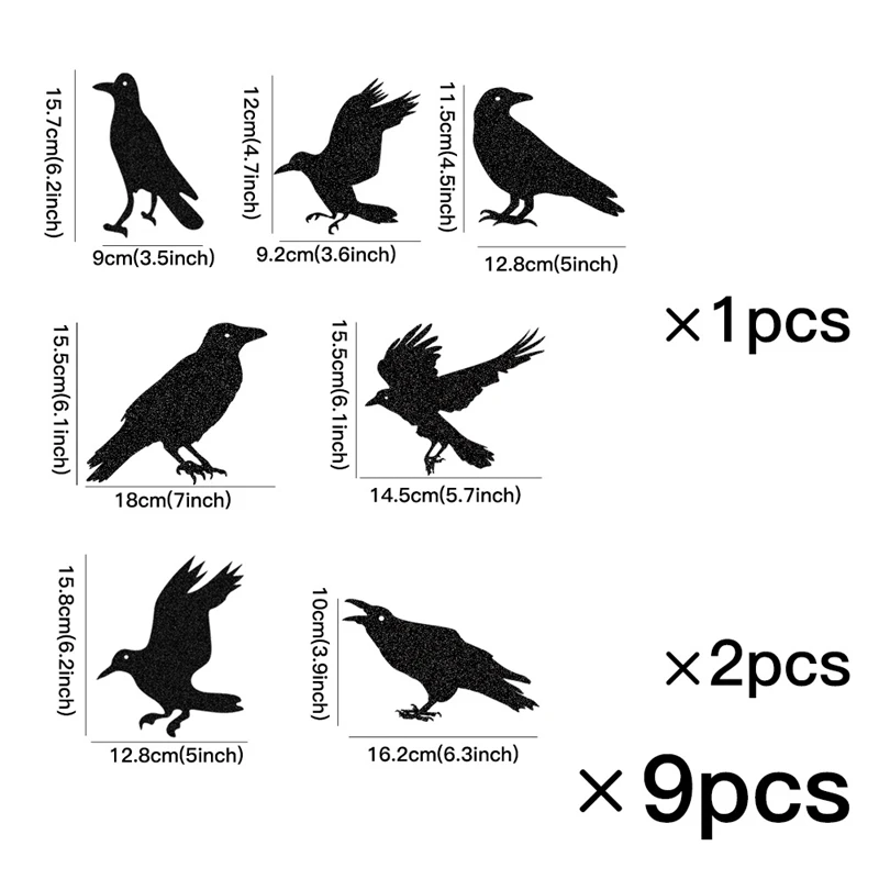Guirxiété de Bannière en Papier pour Halloween, Corbeau Noir, Cage à Oiseaux, Décoration Intérieure de Maison, Accessoires d'Horreur