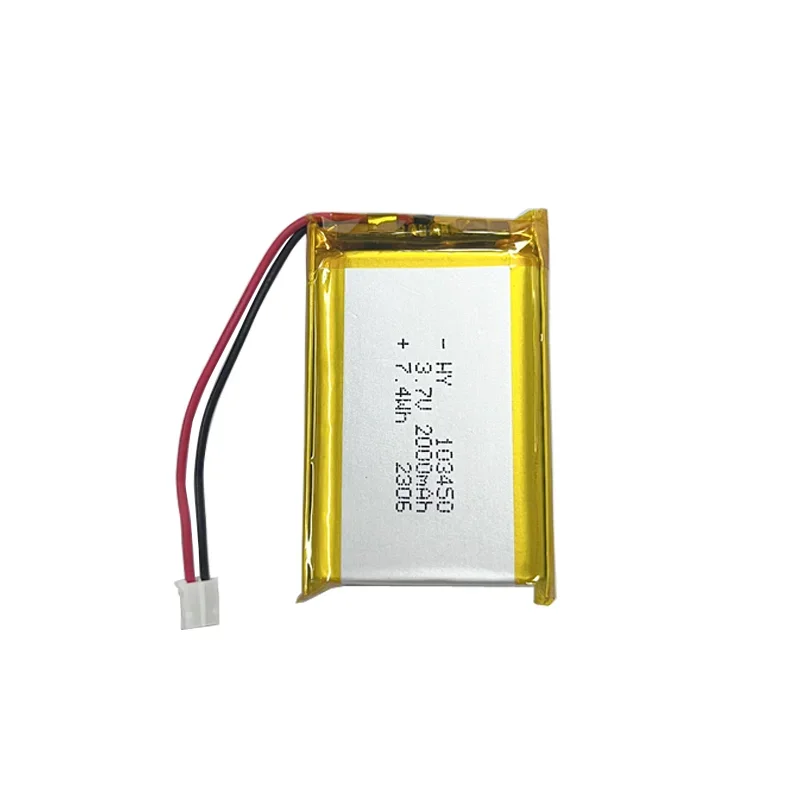 103450 3.7V 2000mAh Capacity Rechargeable Battery for Bluetooth Recorder Camera Remote PH 2.0mm plug Polymer Lithium Battery