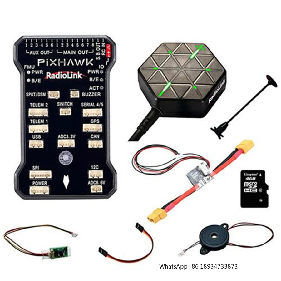 Radiolink Pixhawk PIX APM Flight Controller Combo with GPS Holder SE100 GPS Combo Buzzer 4G SD Card Telemetry Module Mounting