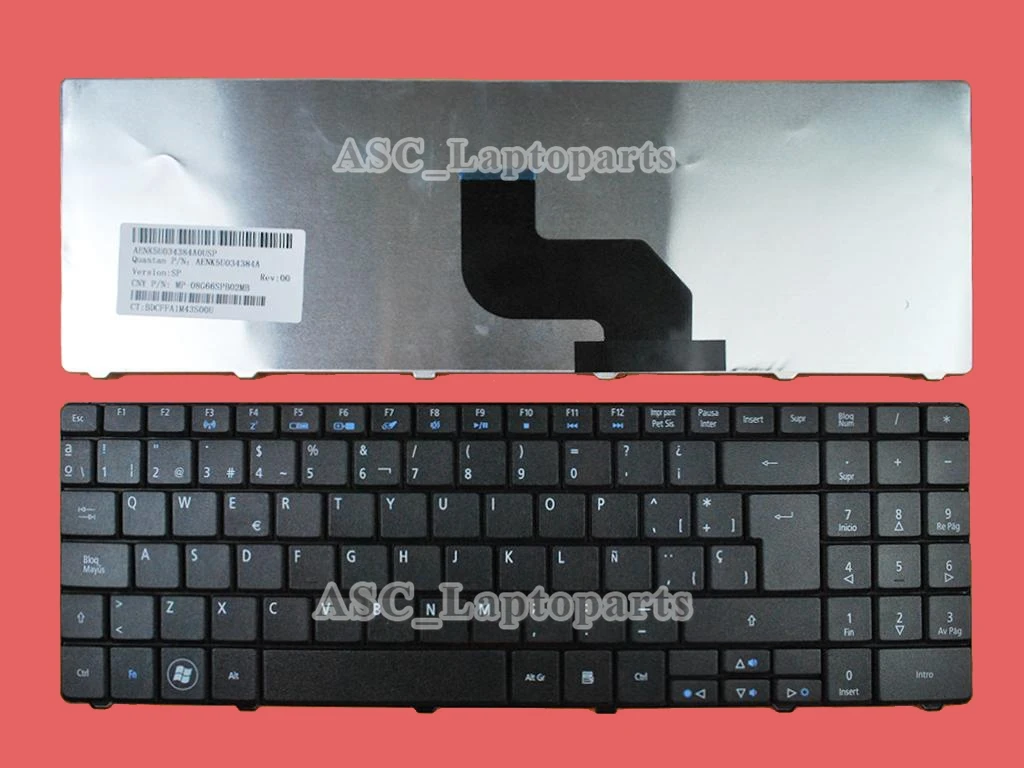 لوحة مفاتيح جديدة إسبانية لـ Acer aspire 5241 5332 5334 5516 5517 5532 5534 5541 5541G 5732 أسود