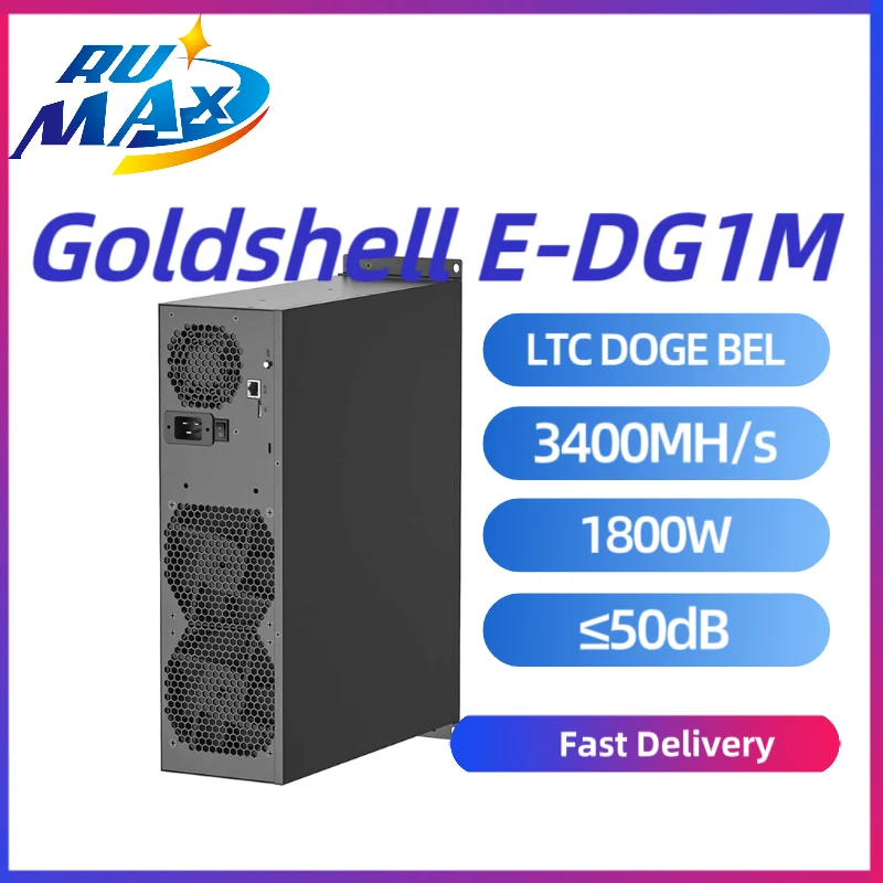 New Goldshell E-DG1M 3.4Gh/s 1800W Scrypt algorithms DOGE Mining Good For Home Use LTC BEL DOGE Miner EDG1M LTC Miner With PSU