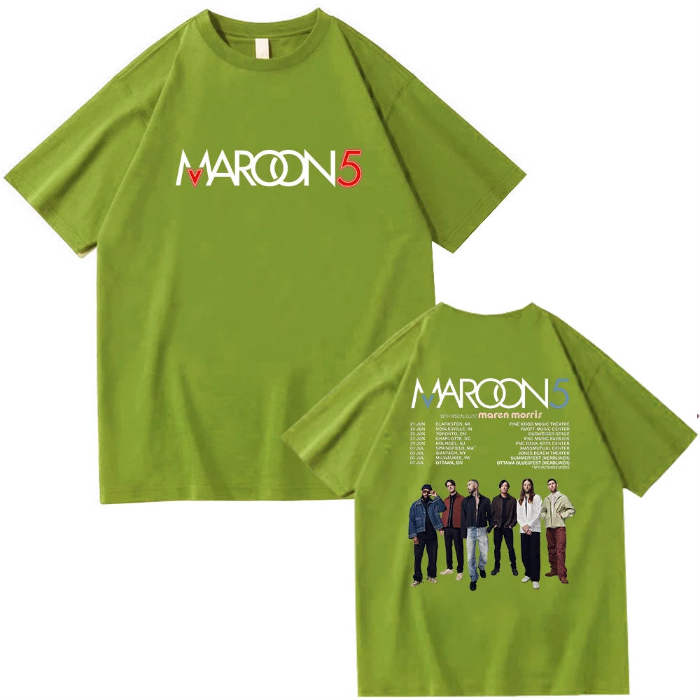 Maroon 5 Tour 2024 T-shirt O-Neck Short Sleeve Shirts Fans Gift