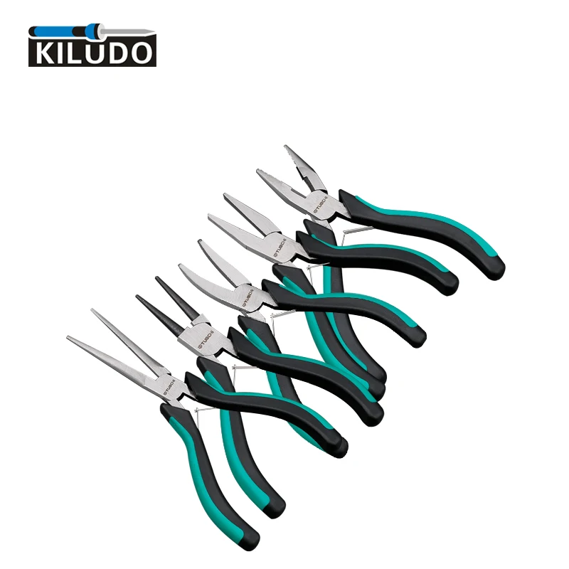 Kiludo sharp nose pliers pliers 5-inch handmade jewelry DIY mini pliers multi-functional wire pliers curved mouth jewelry pliers