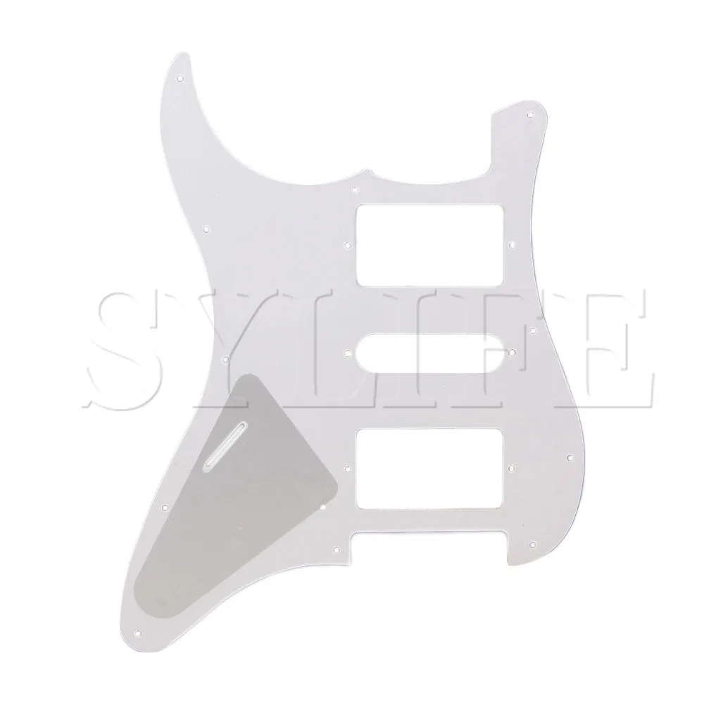 White Guitar 3PLY HSH 2 Humbucker Pickguard H-S-H