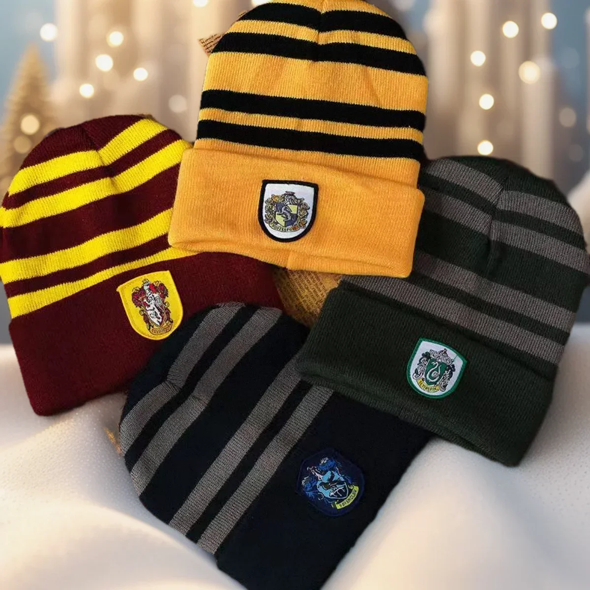 Hogwarts Knitted Hat Gloves Warm Accessories Harries Potter Products Gryffindor Slytherin Logo Decoration Party Gifts for Kids