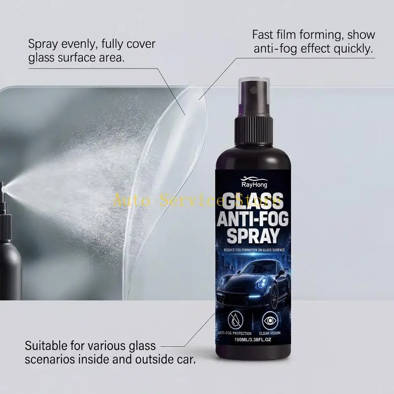 462A 100Ml Automotive Defogger Sprayer, Mild Glass Care, Fog Reduction & Clear View for &