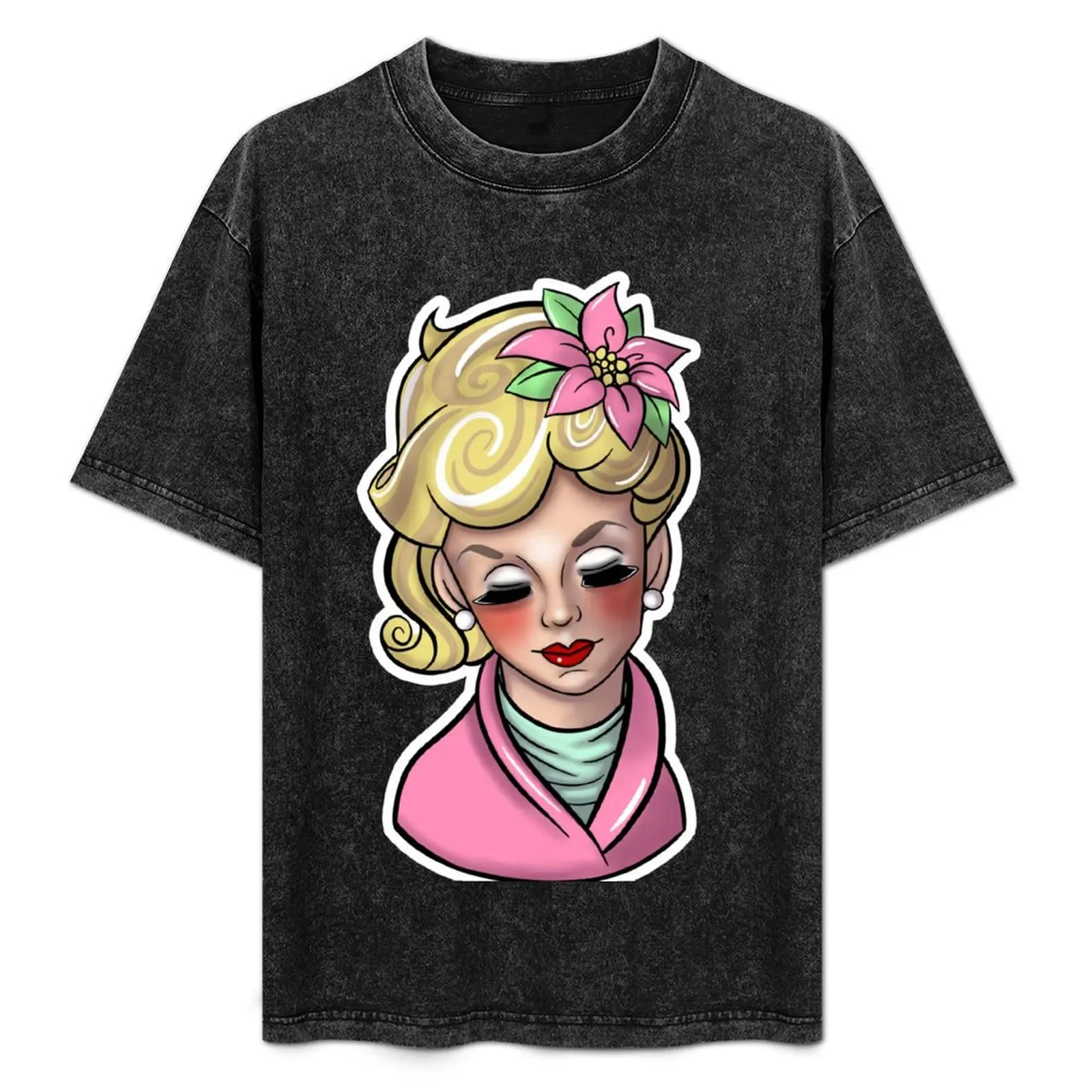 Pink Lady Head Vase T-Shirt customs design your own quick-drying summer tops shirts graphic tee tshirts for men