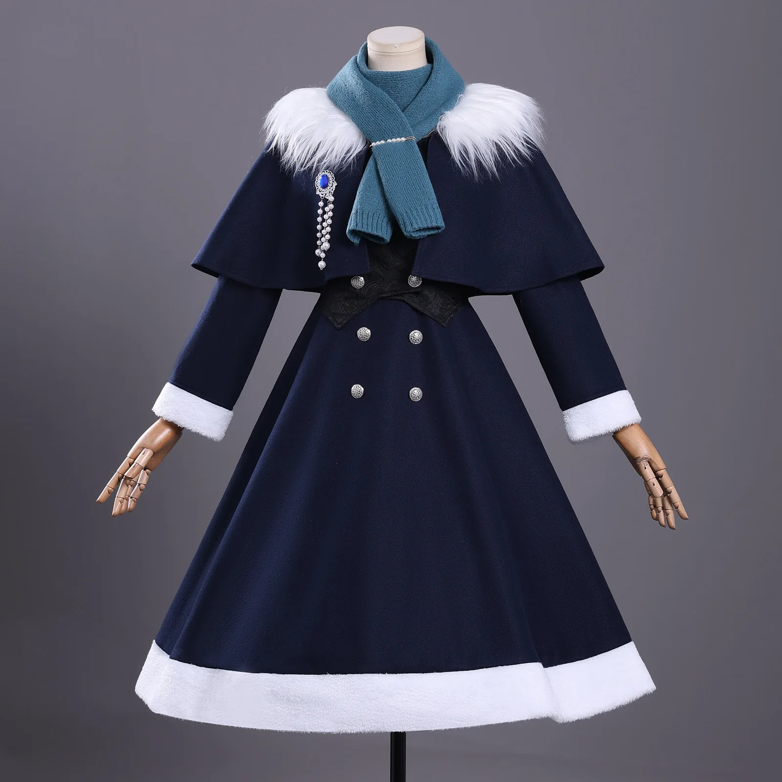 

Game Reverse: 1999 Cosplay Costume Vertin Winter Plush Cape Coat Clothes Halloween Carnival Party Fashionable Women Uniform