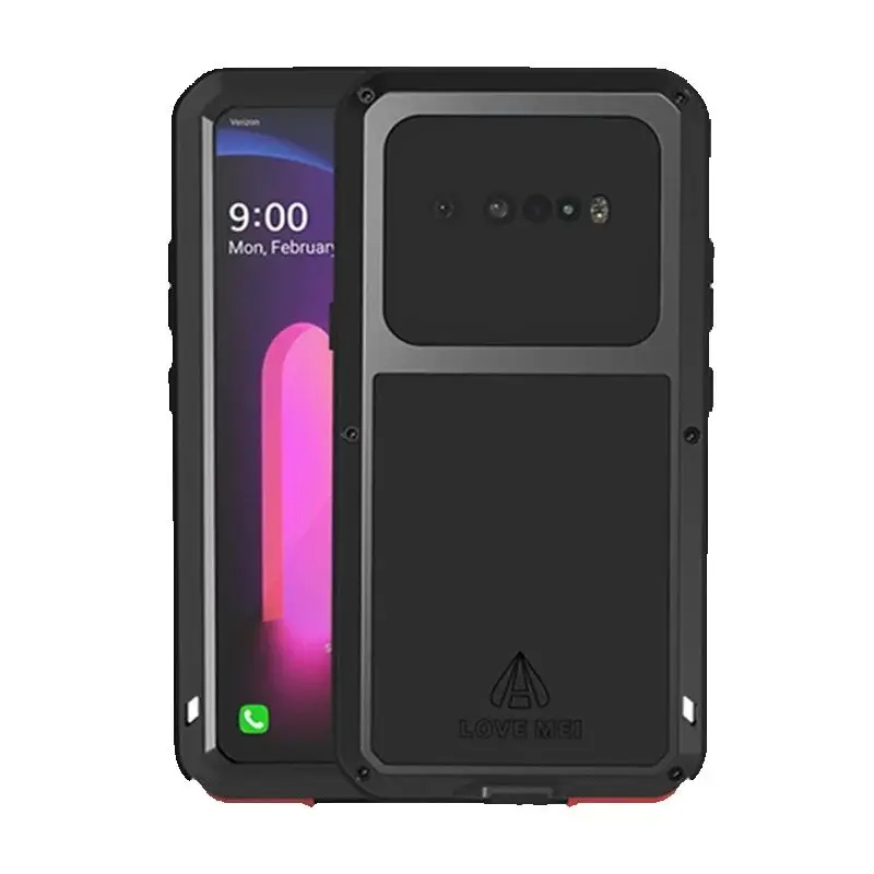 

Love Mei Full Protective Phone Cover for LG V60 Metal Tempered Glass Heavy Duty Shockproof Waterproof Case V60