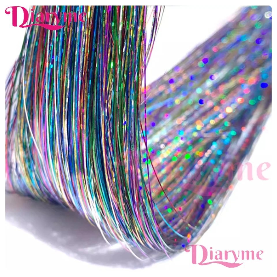 120 سنتيمتر قوس قزح الملونة لامعة الحرير إكسسوارات الشعر المرأة مضفر اكسسوارات وصلات شعر شرائط الترتر الزخرفية #3