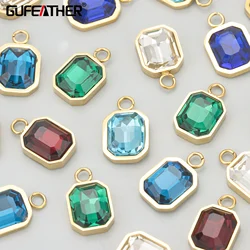 GUFEATHER,6pcs/lot,MF94,jewelry accessories,316L stainless steel,artificial crystal,hand made,charms,diy pendants,jewelry making