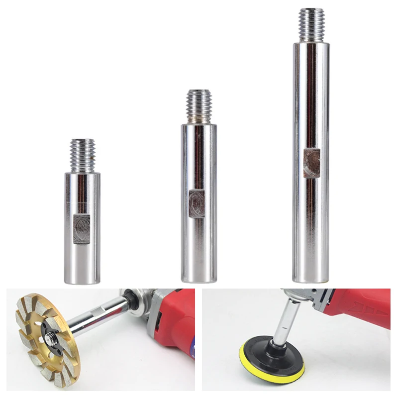 

1/3Pcs 75/100/140mm Angle Grinder Extension Rod M14 Thread Adapter Rod Polishing Pad Grinding Connection Bar Power Tool Parts