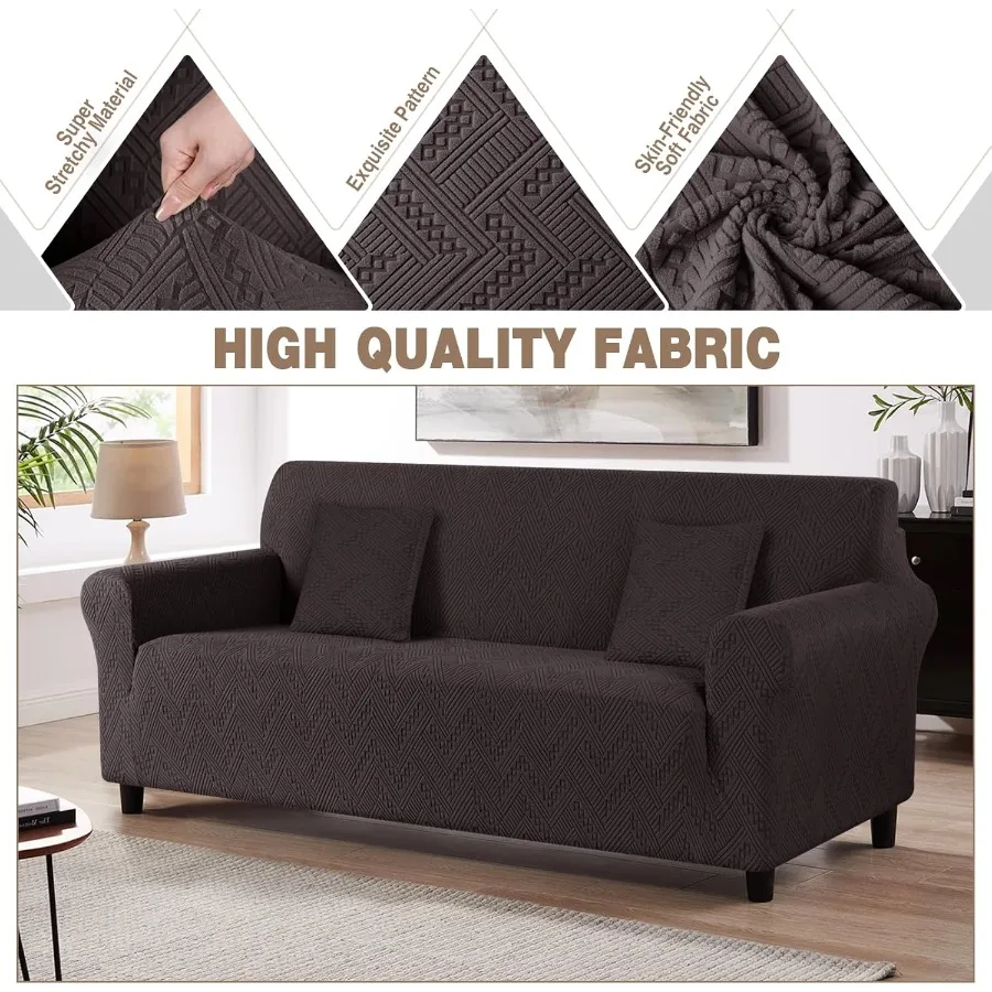 Uniwersalny pokrowiec na sofę z 3 siedziskami, z antypoślizgową konstrukcją i miękką, zmywalną tkaniną żakardową, ochraniacz na meble.