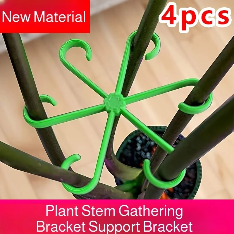 Paquete de 4 Clips de soporte para tallo de planta, lazos ajustables para ramas, accesorios de jardín, Clips de soporte para plantas para soporte de flores y verduras