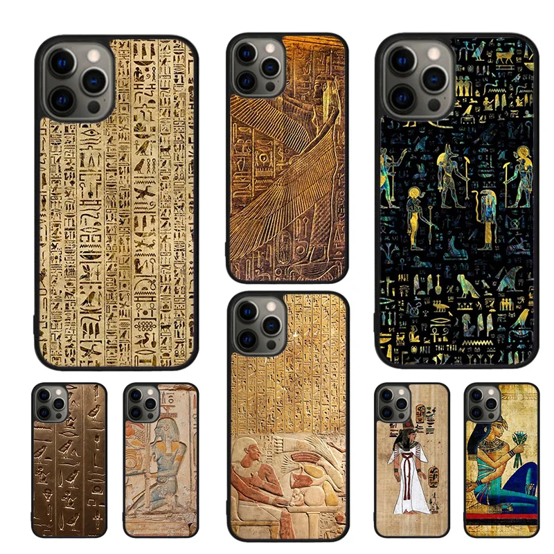 Egypt Pharaoh Mural Mobile Phone Cases Cover For iPhone 16 15 14 12 13 mini 11 Pro MAX apple 6 7 8 Plus SE2020 Coque