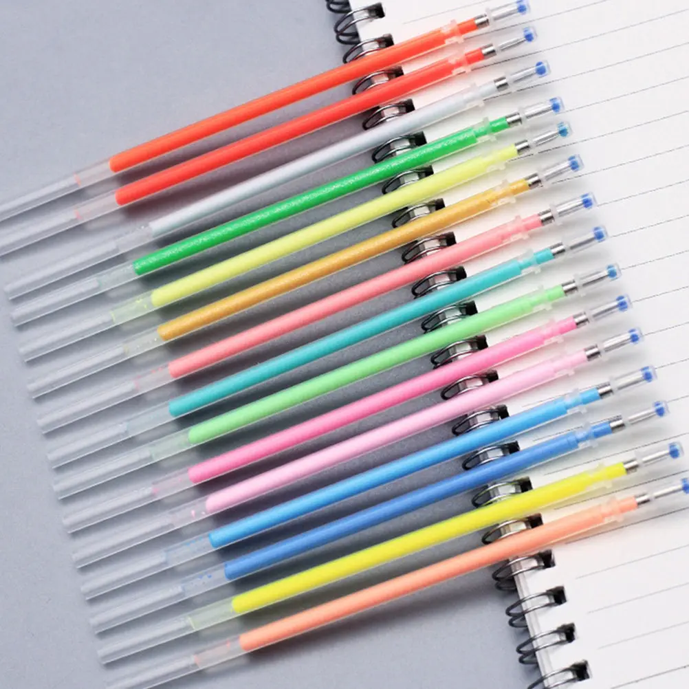 

24Pcs Multi Color Neutral Gel Pen Refills Plastic Ink Replacements for Student Writing Drawing Supplies