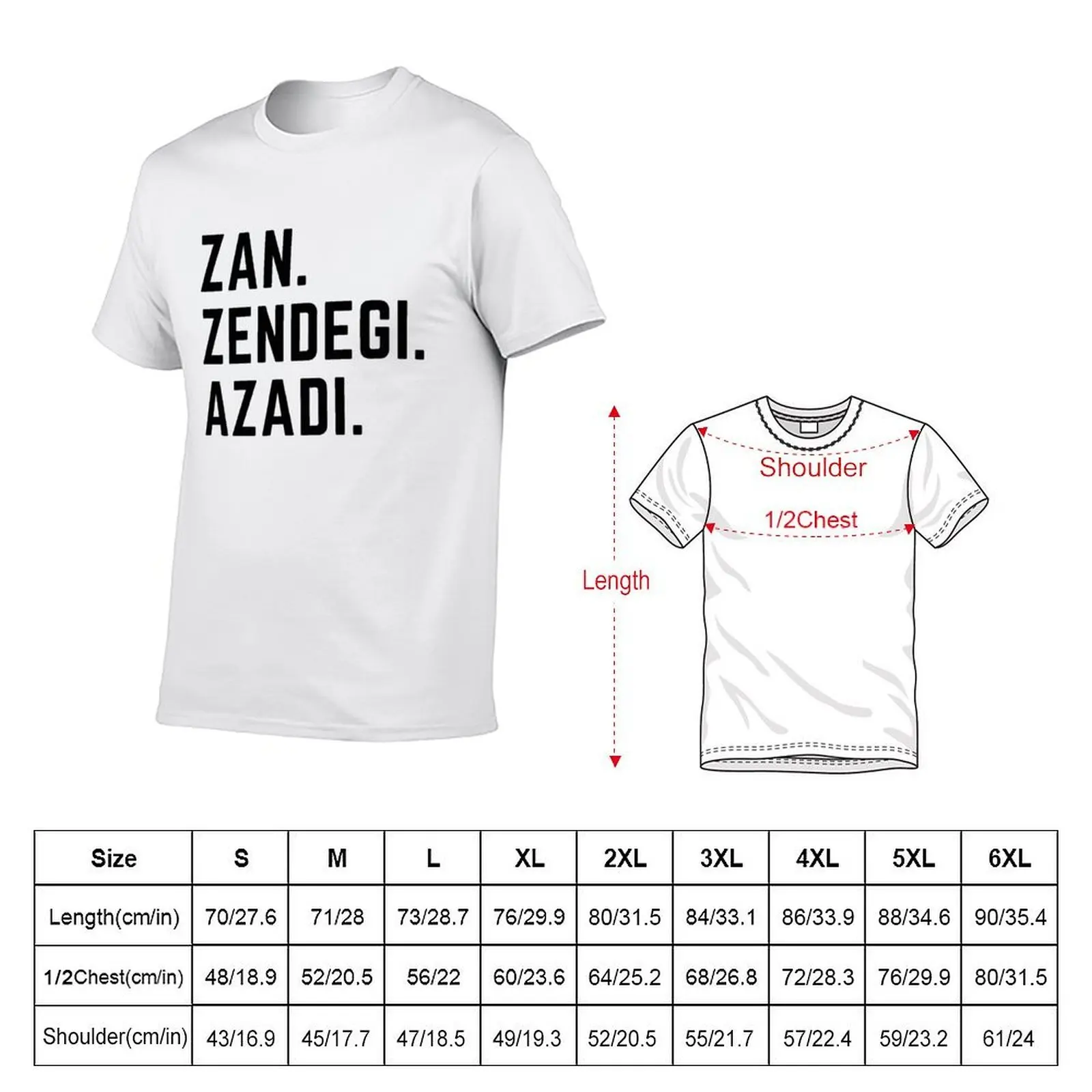 Zan Zendegi Azadi T-Shirt Casual Trendy Short Sleeve T-Shirt