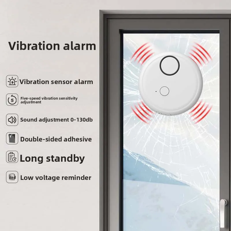

High-sensitivity Anti-theft Door and Window Alarm 130db Vibration Alarm Glass Door and Window Broken Vibration Induction Alarm
