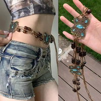 2025 Retro Butterfly Tassel Waist Chain Y2K Trendy Bohemian Belts Summer Beach Accessories Vintage Ethnic Flower Bohemian Belt