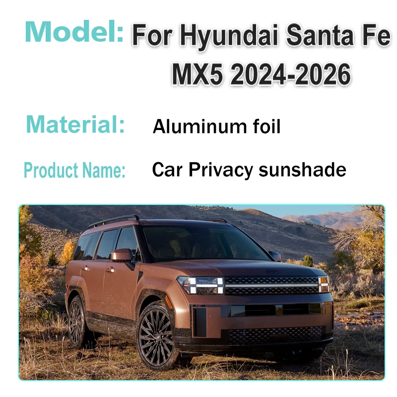 

Car Sun Visors Cover For Hyundai Santa Fe MX5 Protector Parts 2024 2025 2026 Auto Foldable Windows Sunshade Sunscreen Sunshades