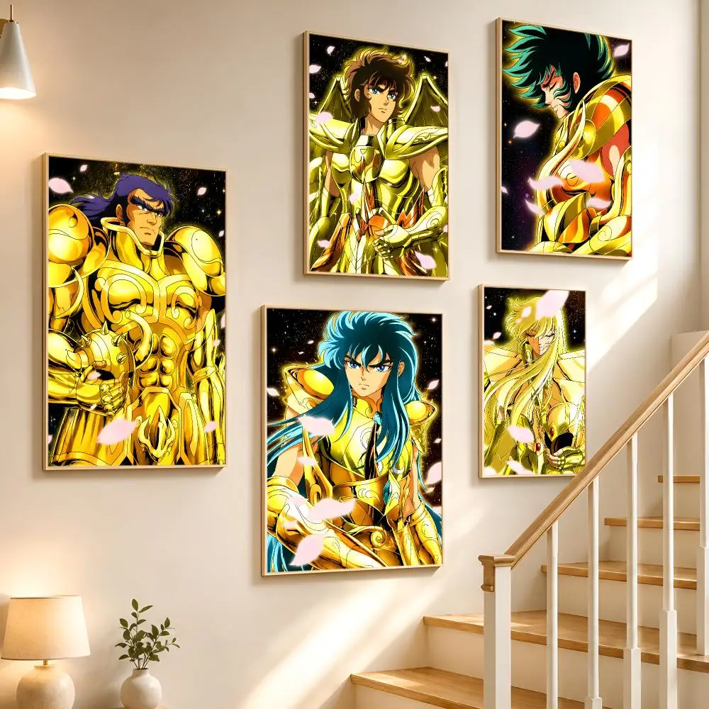 Anime Classic Action Saint Seiya Poster High-definition waterproof stickers, suitable for home décor,holiday decorations