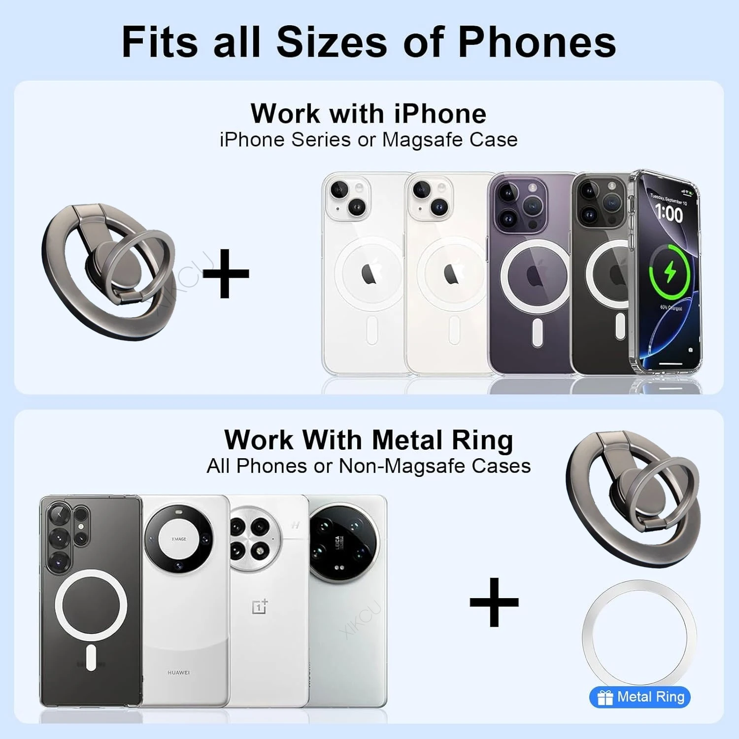 2 in 1 Fidget Spinner Finger Ring Magnetic Phone Holder Stand For Magsafe iPhone 17 16 Pro Max 15 14 13 12 Cellphone Mount view 5