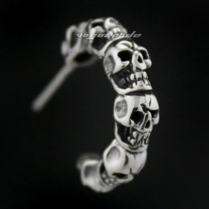 

Mens Earring 925 Sterling Silver Skull Stud Earring 8M010