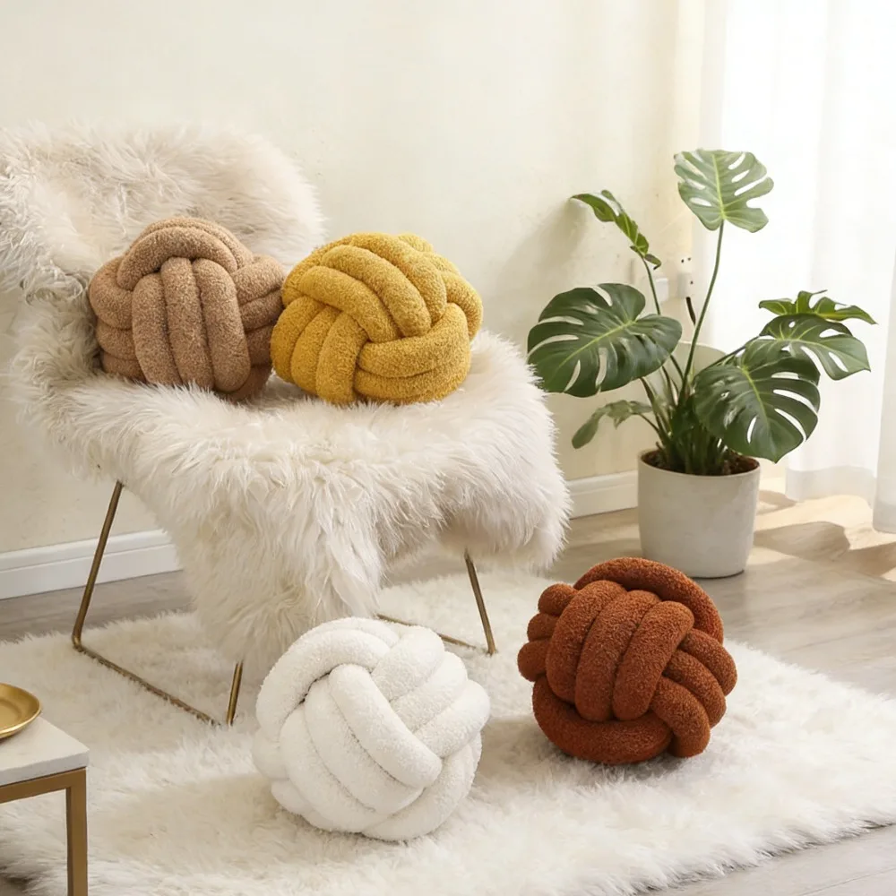 

Вязаная вручную флисовая подушка в стиле дофаминового дизайна, восьмиугольная, для декора спальни