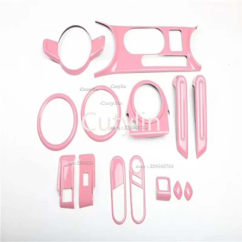 L/RHD for Volkswagen Vw Beetle 2013-2019 ABS Pink Handle Bowl Gear Shfit Panle Front Water Cup Holder Cover Interior Accessories