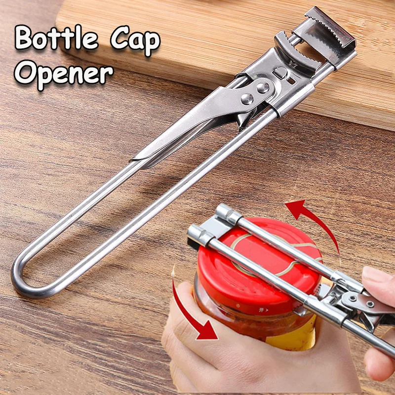 Adjustable Can Bottle Opener Non-slip Stainless Steel Jar Opener Labor-Saving Screw Can Opener Kitchen Accessories Gadgets Tools