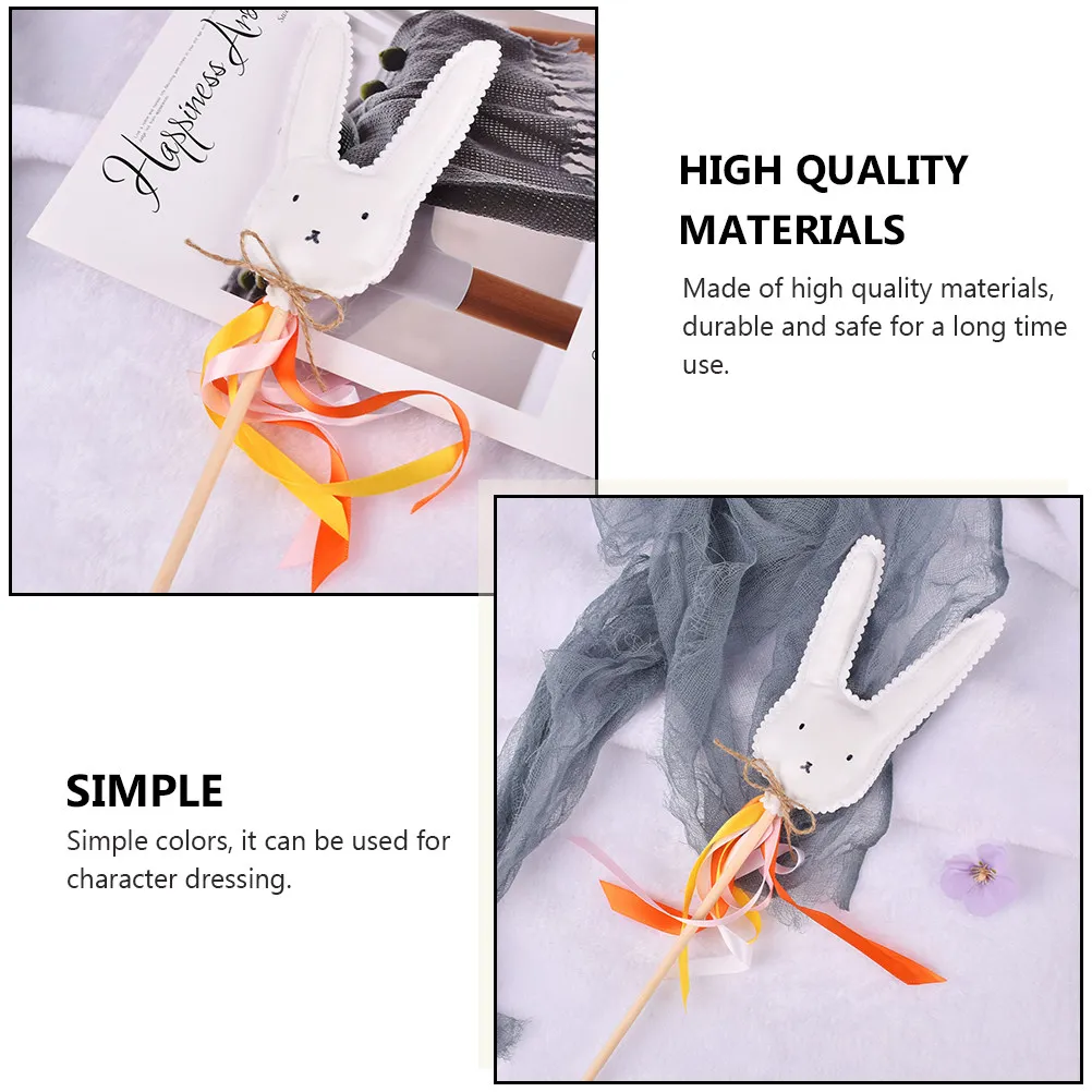 

2 Pcs Kids Toys Easter Fairy Stick Children Wand Rabbit Children's Playthings Festival Props Party Ornament