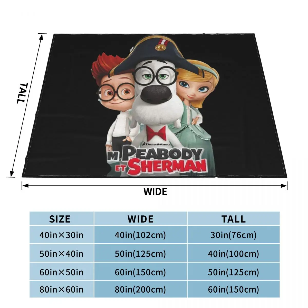 Mr Peabody And Sherman Throw Blanket Winter beds christmas gifts Blankets