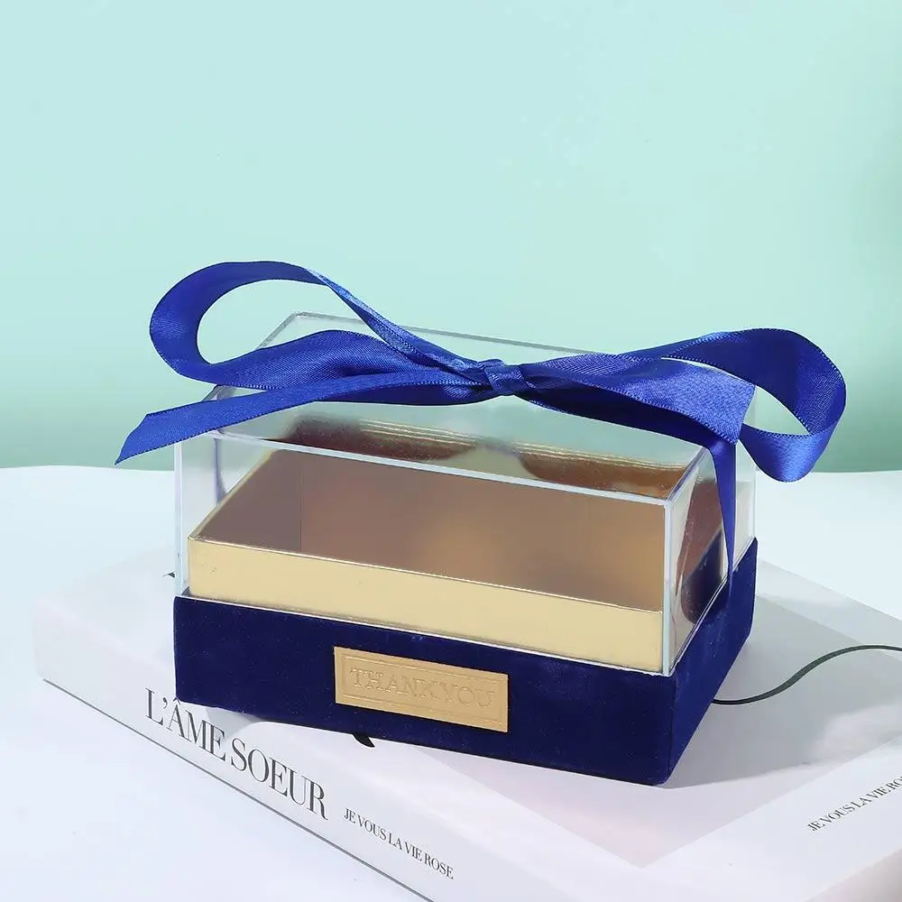 Transparent Acrylic  Light Luxury Bow Present Box Valentine\'s Day Gift Box Wedding Hand Gift Box Birthday Party Wedding Supply