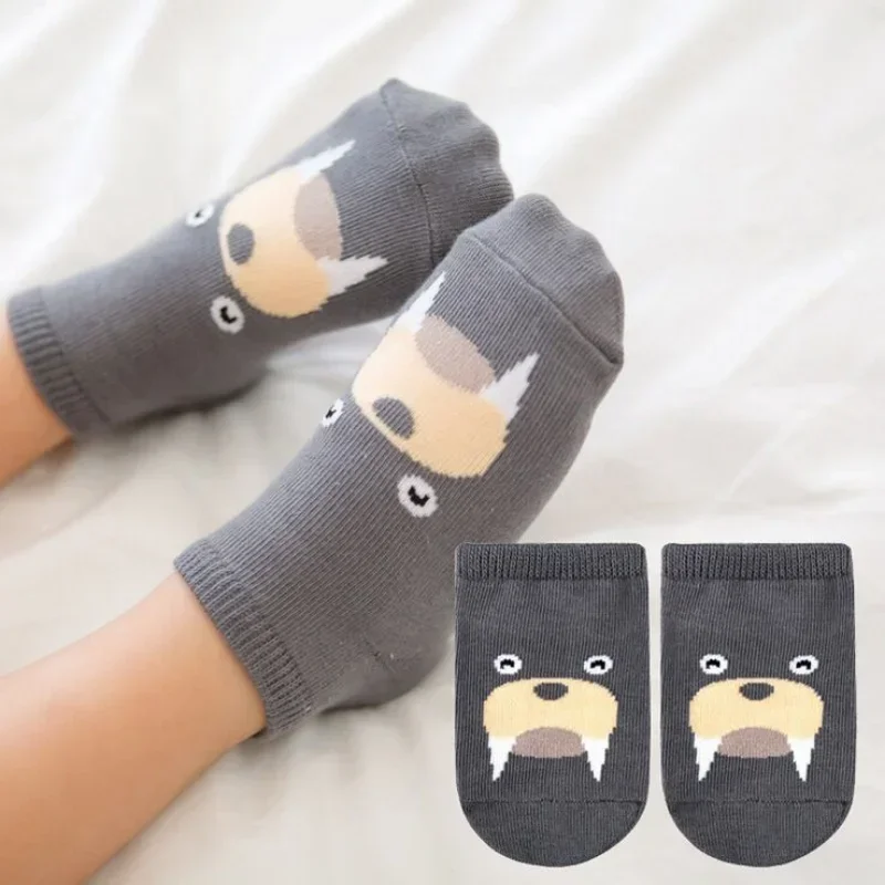 Kids Children\'s Socks for Girls Boys Non-slip Print Cotton Toddler Baby Cartoon Ankle Socks Newborns Infant Short Socks Clothing