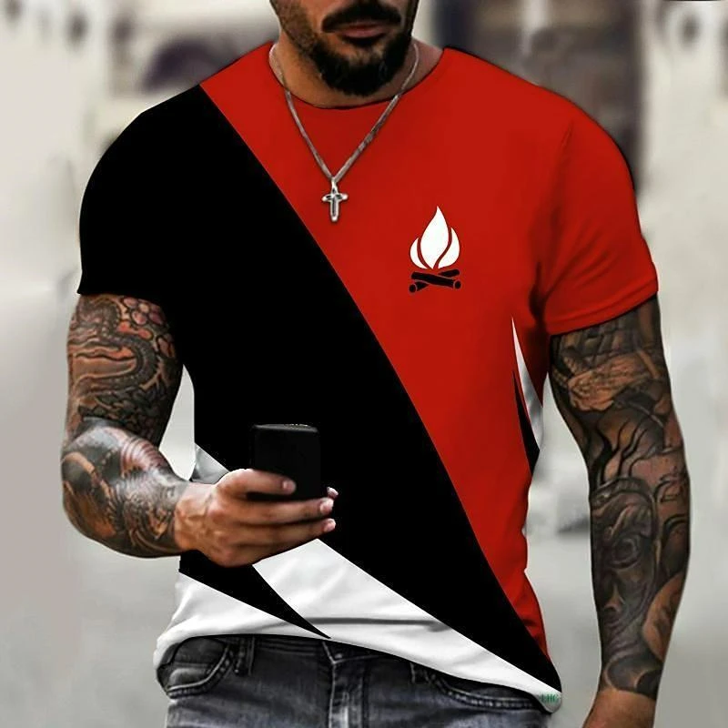 

Vintage Three-dimensional Pattern 3d Printing Men's T-shirt Summer Streetwear Baggy Tee Tops Fashion O Neck Short Sleeve Tshirts