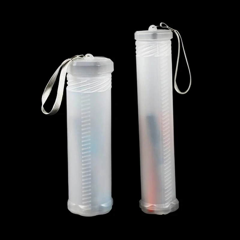 Portable Transparent Plastic Retractable Pen Holder Calligraphy Painting Supplies Spiral Brush Storage Tube