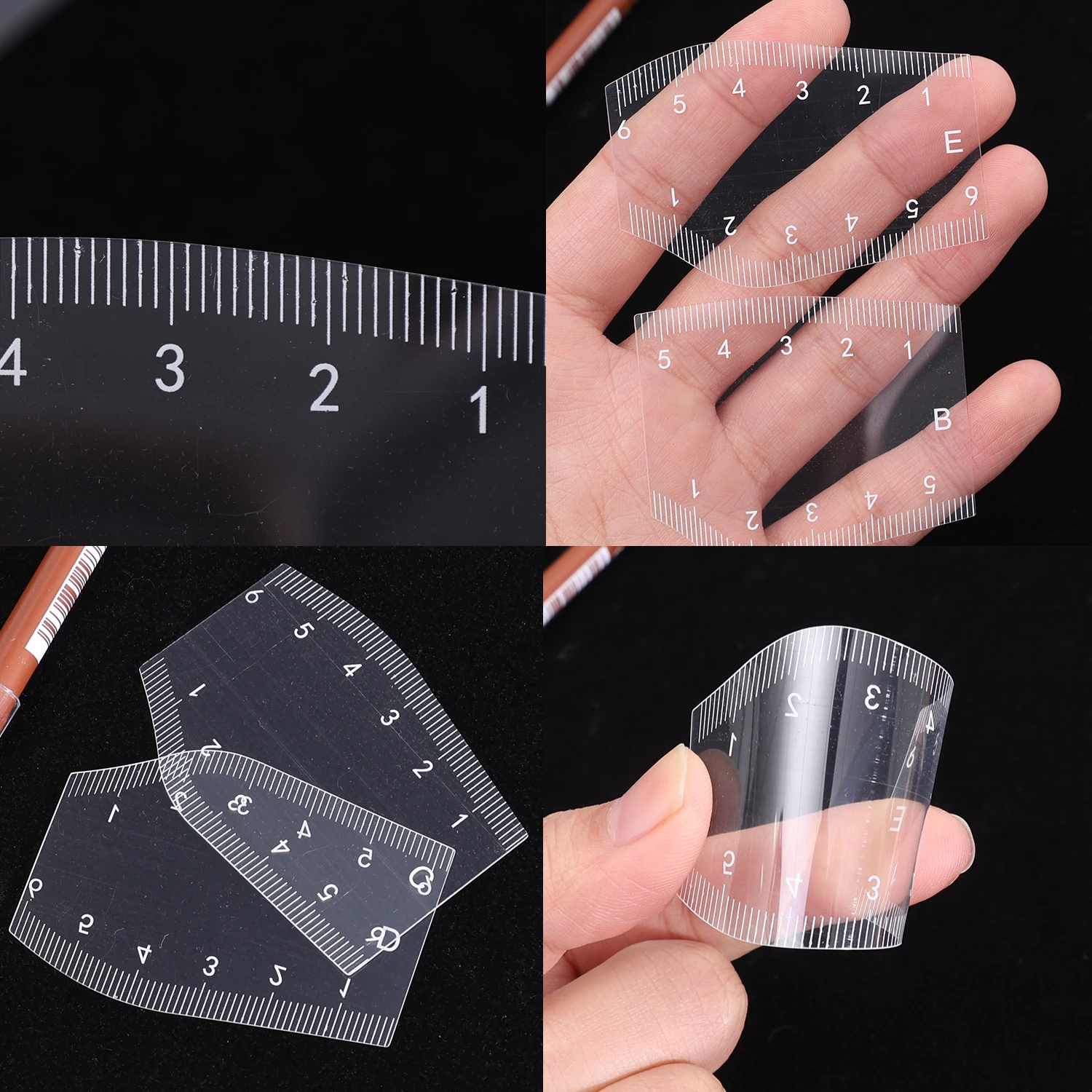 Regla de mapeo de cejas, regla moldeadora de tatuaje de cejas, diseño de dibujo rápido, herramientas fáciles de cejas, plantillas permanentes de Microblading, 5 uds.