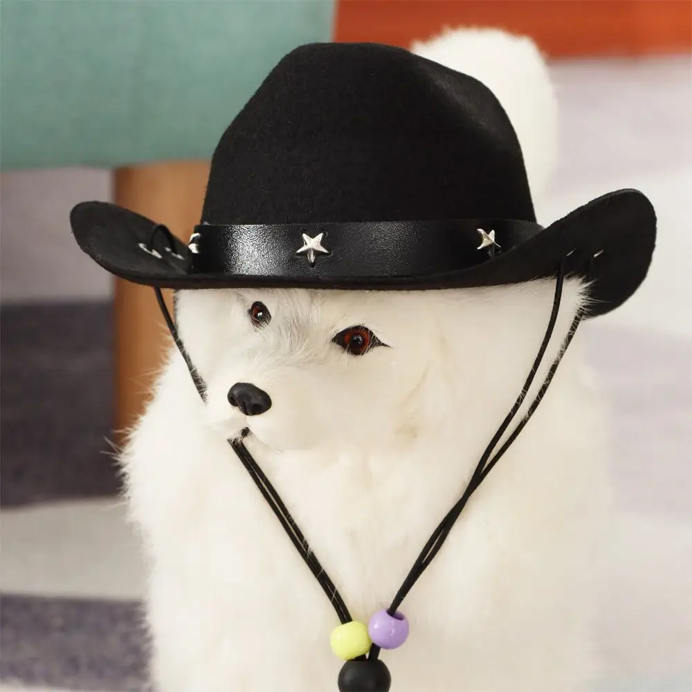 Dog Hat Cowboy Hats Funny Photo Prop Adjustable Dogs Cat Caps Dogs Cats Headwear Universal Dog Cap Party Pet Accessories