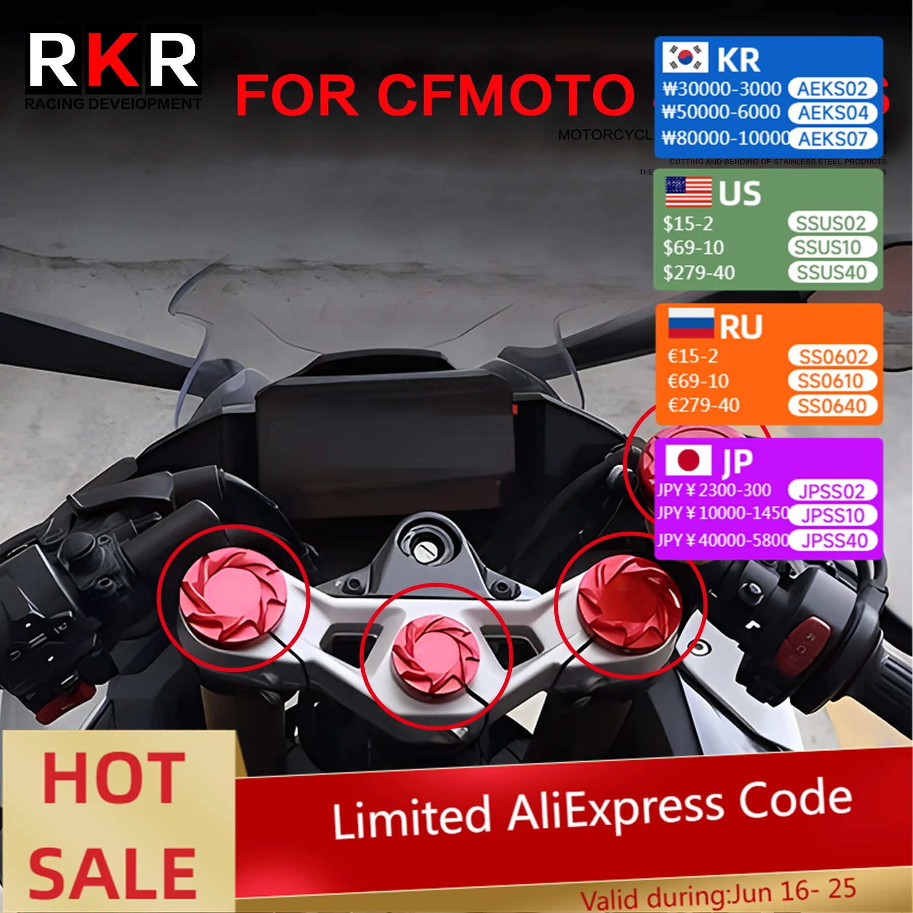 

Motorcycle CNC Front Top Triple Clamp Screw Shock Absorber Cap Upper Pump Cover Accessories for CFMOTO 450SR 450SRS SR450 450 SR