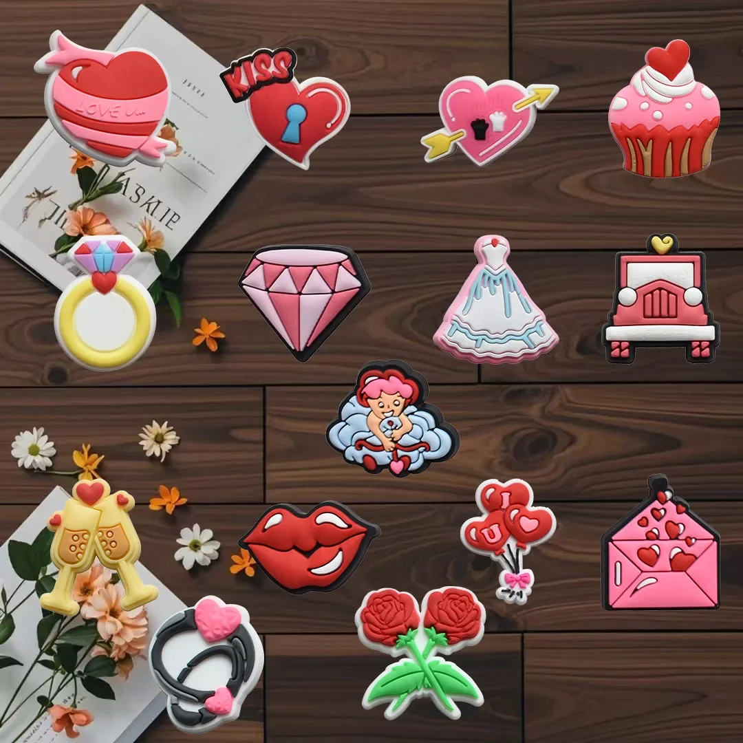 

100 шт., подвески для обуви Crocs, аксессуары, подвески для обуви Angel Of Love, украшения в виде крокодила, булавки для мужчин, джинсов, женские сабо, зажимы