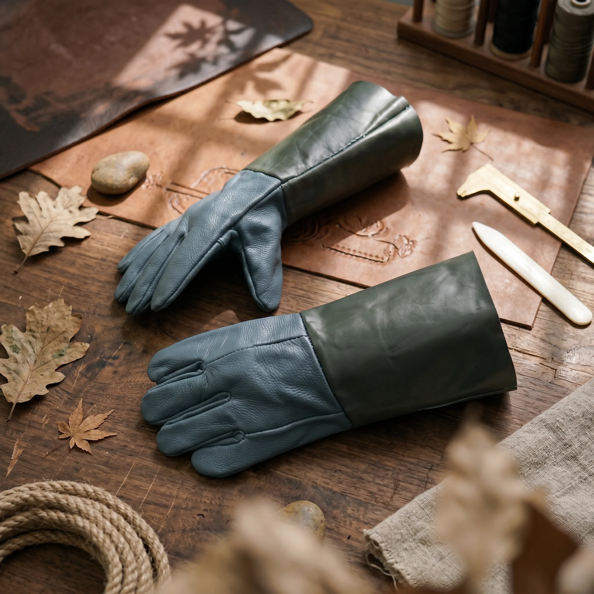 Thorn Resistant Leather Gauntlet Forearm Protection Long Gauntlet Gloves Thorn Proof Garden Gloves Sturdy Strong Grip