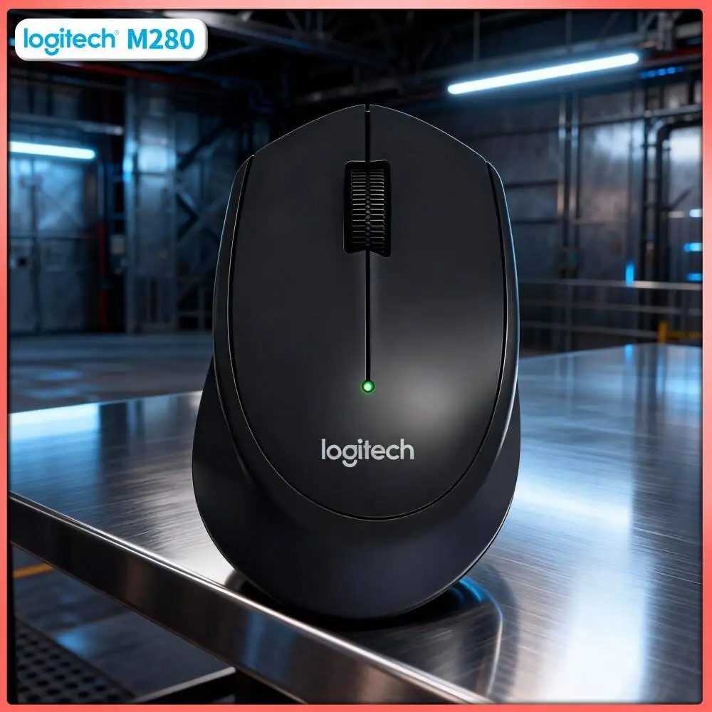 Logitech M280 Ergonomic Wireless Mouse Quiet Tap System 10m Strong Link 18-Month Battery Plug Play for Home Laptop
