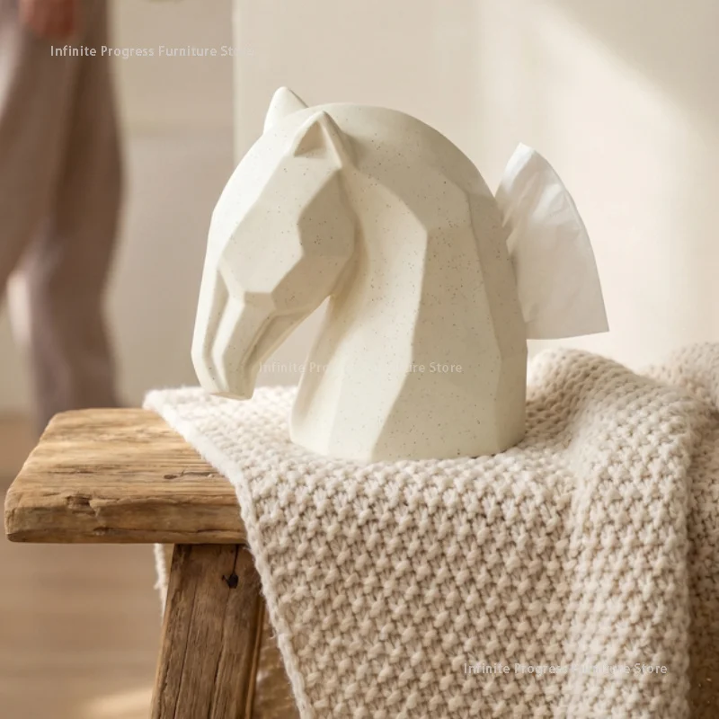 Kitchen Storage Tissue Boxe Simplicity Decoration Living Room Nordic Tissue Boxes Desktop Porcelain Home Boîte Mouchoirs MH40ZJH