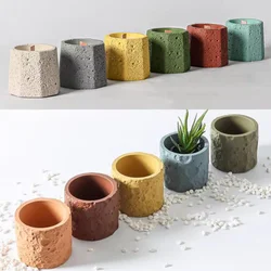 Geometric Flowerpot Silicone Molds Handmade Round Succulent Plant Pot Pen Container Mold DIY Storage Jar Candle Cup Mould