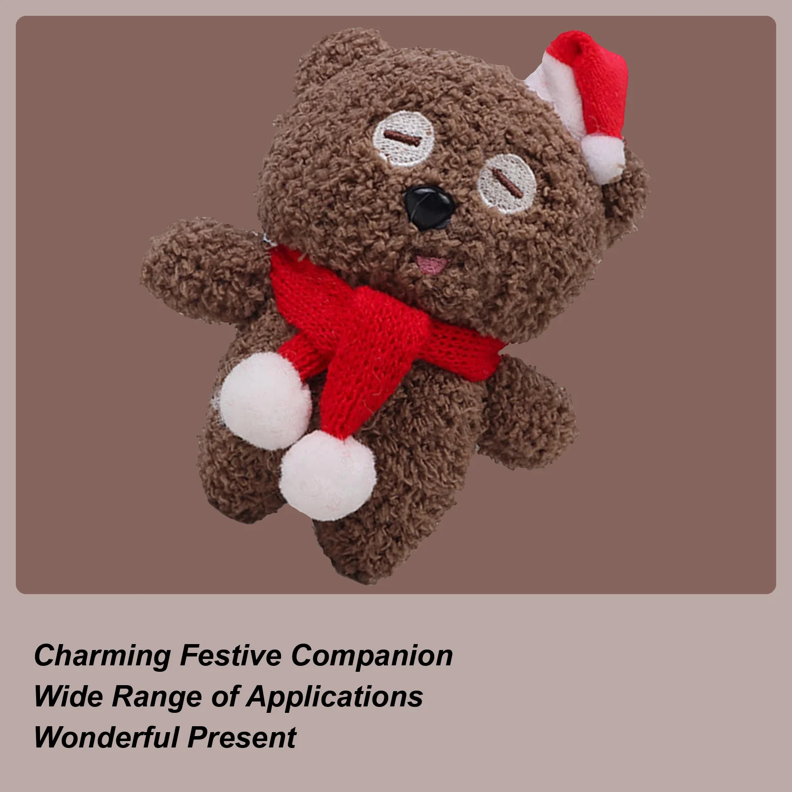 Christmas Bear Bag Charm Plush Christmas Keychain Decor Soft Bear Doll Charm For Kids Adults Bag Backpack Purse Travel School